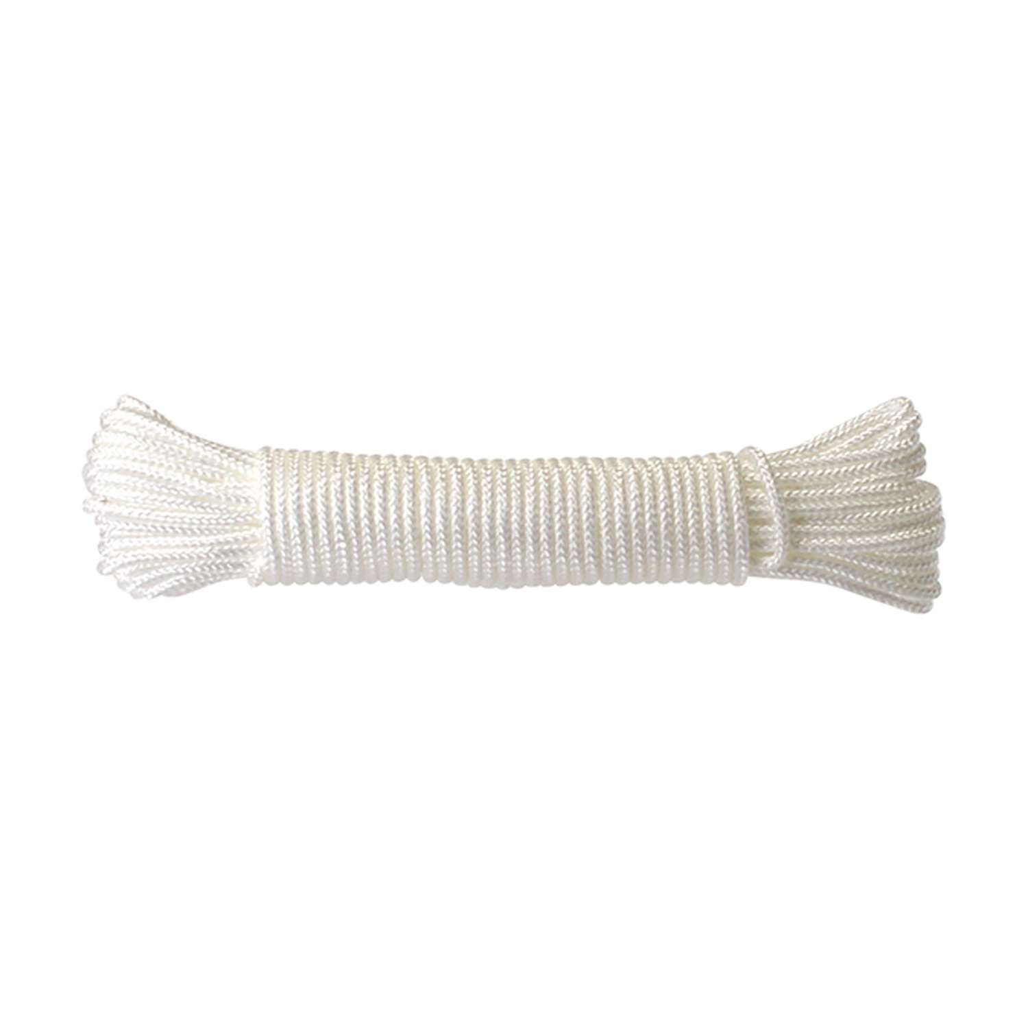 Solid Braided Nylon Rope - 1/8 x 500', White