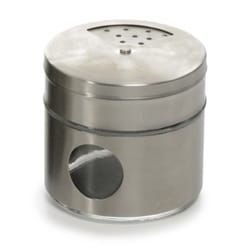 RSVP International Endurance Silver Glass/Stainless Steel Spice Shaker 3-1/2 oz