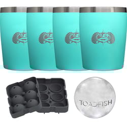Toadfish 10 fl. oz. Teal BPA Free Rocks Drinkware Gift Set