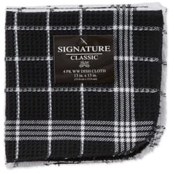 Kane Home Black Cotton Waffle Weave Dish Cloth 4 pk