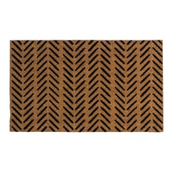 Entryways 30 in. W X 18 in. L Black/Natural Fishbone Coir Door Mat