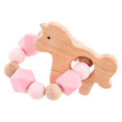 Stephen Joseph Unicorn Teethers Silicone/Beech Wood 1 pk