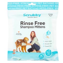 Scrubby White Rinse Free Unscented All Pets Shampoo Mittens 5 pk