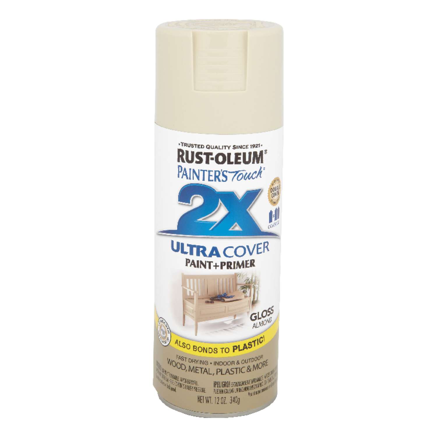 RustOleum Painters Touch 2X Ultra Cover Gloss Almond Spray Paint 12 oz