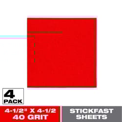Diablo StickFast 4-1/2 in. L X 4-1/2 in. W 40 Grit Aluminum Oxide Sanding Sheet 4 pk