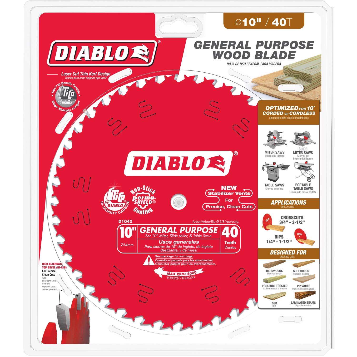 Diablo 10 deals table saw blade