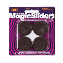 Magic Sliders Brown 1-1/2 in. Adhesive Felt Chair Glide 16 pk