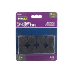 Projex Rubber Self Adhesive Non-Skid Pad Black Round 1 in. W 16 pk