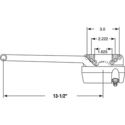 Prime-Line Bronze Steel Left Single-Arm Casement Window Operator For Truth