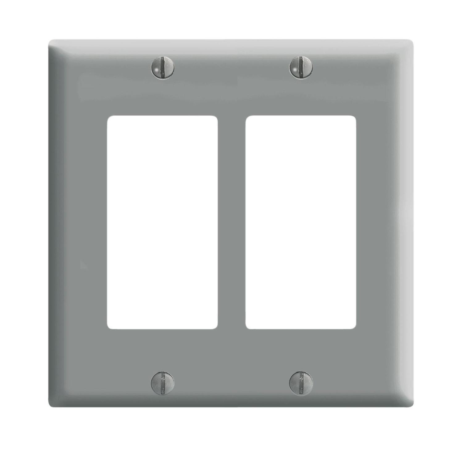 Leviton Decora Gray 2 gang Thermoset Plastic Decora/GFCI Wall Plate 1 pk