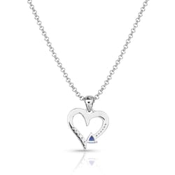 Montana Silversmiths Women's Opal Heart Blue/Silver Necklace Water Resistant