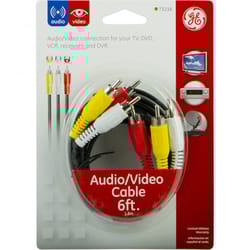 GE 6 ft. L Audio-Video Cable RCA