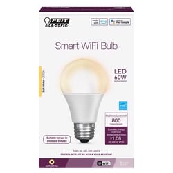 Feit Smart Home A19 E26 (Medium) Smart-Enabled LED Bulb Soft White 60 Watt Equivalence 1 pk