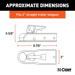 Curt 2000 lb. cap. 2 in. 1.87 in. Straight-Tongue Coupler