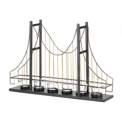 Gallery of Light 13 in. H X 4 in. W X 19.25 in. L Suspension Bridge Glass/Metal Candle Holder