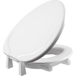 Bemis Independence Asurance Elongated White Plastic Toilet Seat