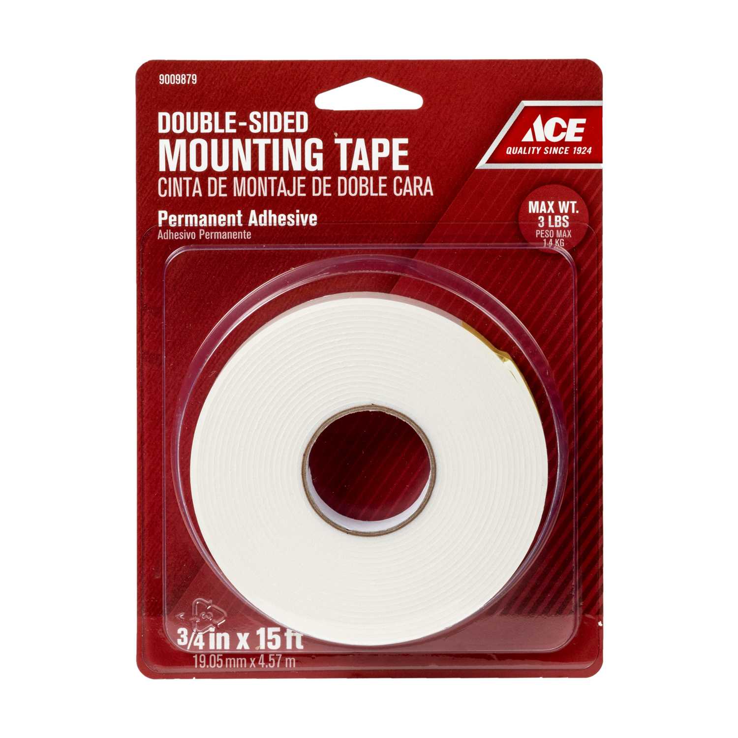 Ace 3/4 in. W x 15 ft. L Mounting Tape White Ace Hardware