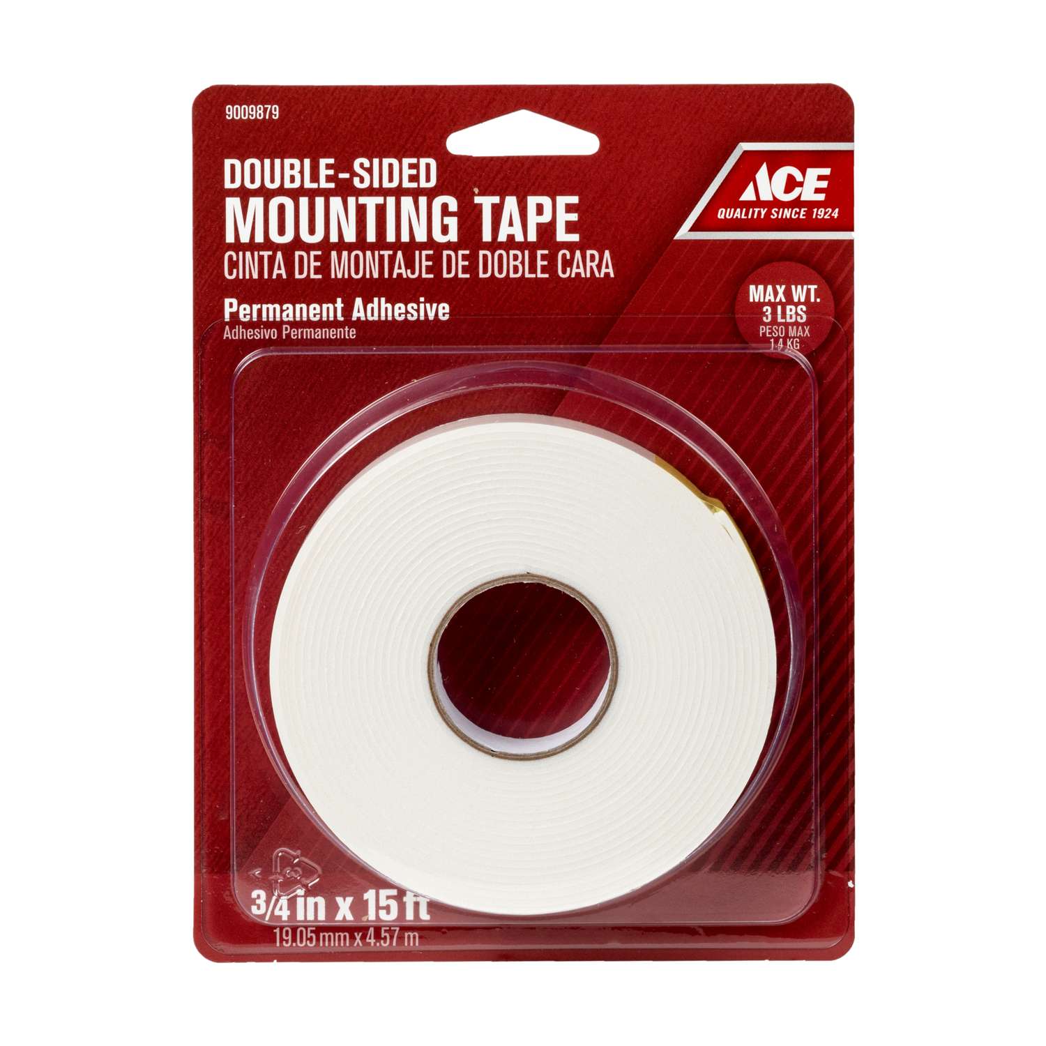 Ace Double Sided 3/4 in. W x 15 ft. L Mounting Tape White Ace Hardware