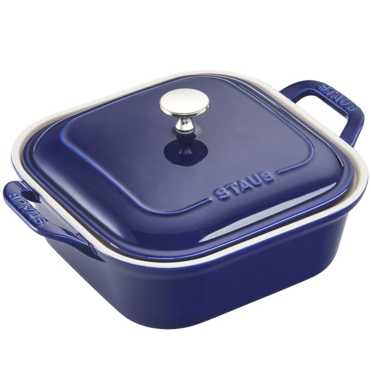Zwilling J.A Henckels Staub Ceramic Baking Pan With Lid Dark Blue Sansujyuku sansujyuku.com