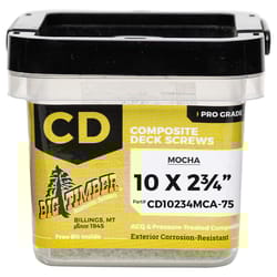 Big Timber No. 10 Sizes X 2-3/4 in. L Mocha Star Trim Head Composite Deck Screws 1 lb 75 pk
