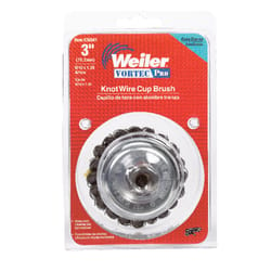 Weiler Vortec Pro 3 in. D X M10 x 1.25 Knotted Steel Cup Brush 14000 rpm 1 pc