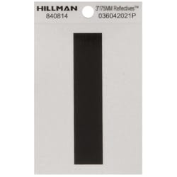 Hillman 3 in. Reflective Black Vinyl Self-Adhesive Letter I 1 pc