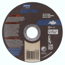 Norton 4 in. D X 7/8 in. Aluminum Oxide Cut-Off Wheel 1 pc