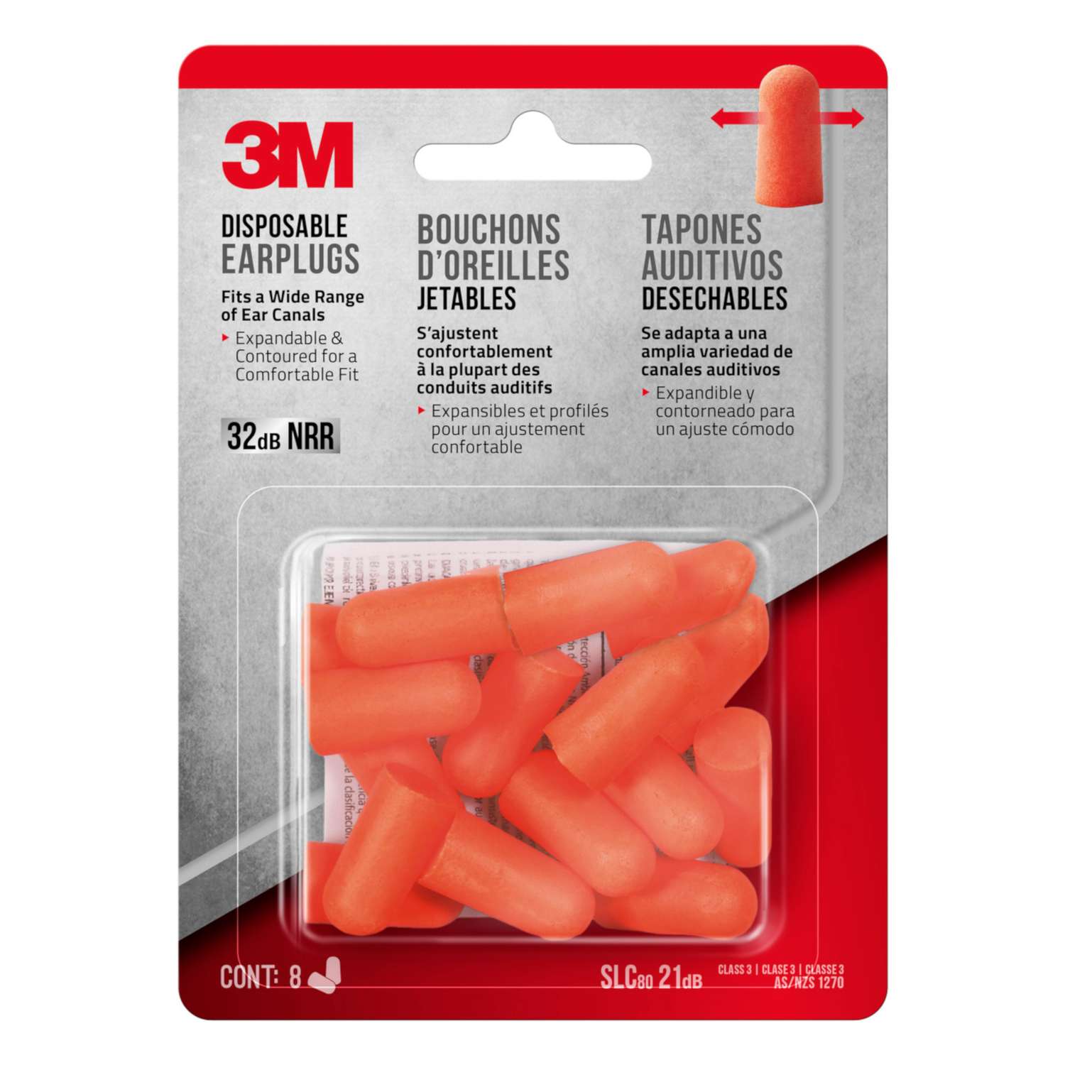 3M 32 dB Soft Foam Disposable Ear Plugs Orange 8 pair Ace Hardware