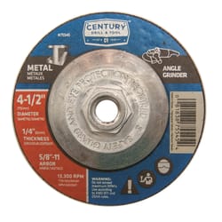 Century Drill & Tool 4-1/2 in. D X 5/8-11 in. Metal Grinding Wheel