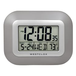 Westclox 9 in. L X 7 in. W Indoor Modern Digital Wall Clock Plastic Silver