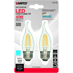 Satco CA10 E26 (Medium) LED Bulb Natural Light 40 Watt Equivalence 2 pk