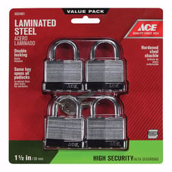 Ace 1-5/16 in. H X 1-9/16 in. W X 1-1/2 in. L Steel Double Locking Padlock