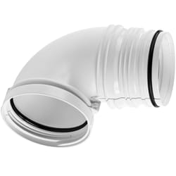 Imperial Quick Connect 4 in. L X 4 in. D Silver/White Plastic 90 Degree Dryer Connector Elbow