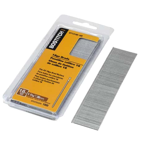 Bostitch 18 Ga. X 1-3/16 in. L Coated Steel Brad Nails 1000 pk Bostitch 18 Ga. X 1-3/16 in. L Coated Steel Brad Nails 1000 pk