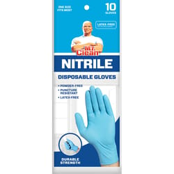 Mr. Clean Nitrile Disposable Gloves One Size Fits Most Blue Powder Free 10 pk