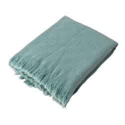 Glitzhome Olive Green Checked Throw Blanket 0.1 in.