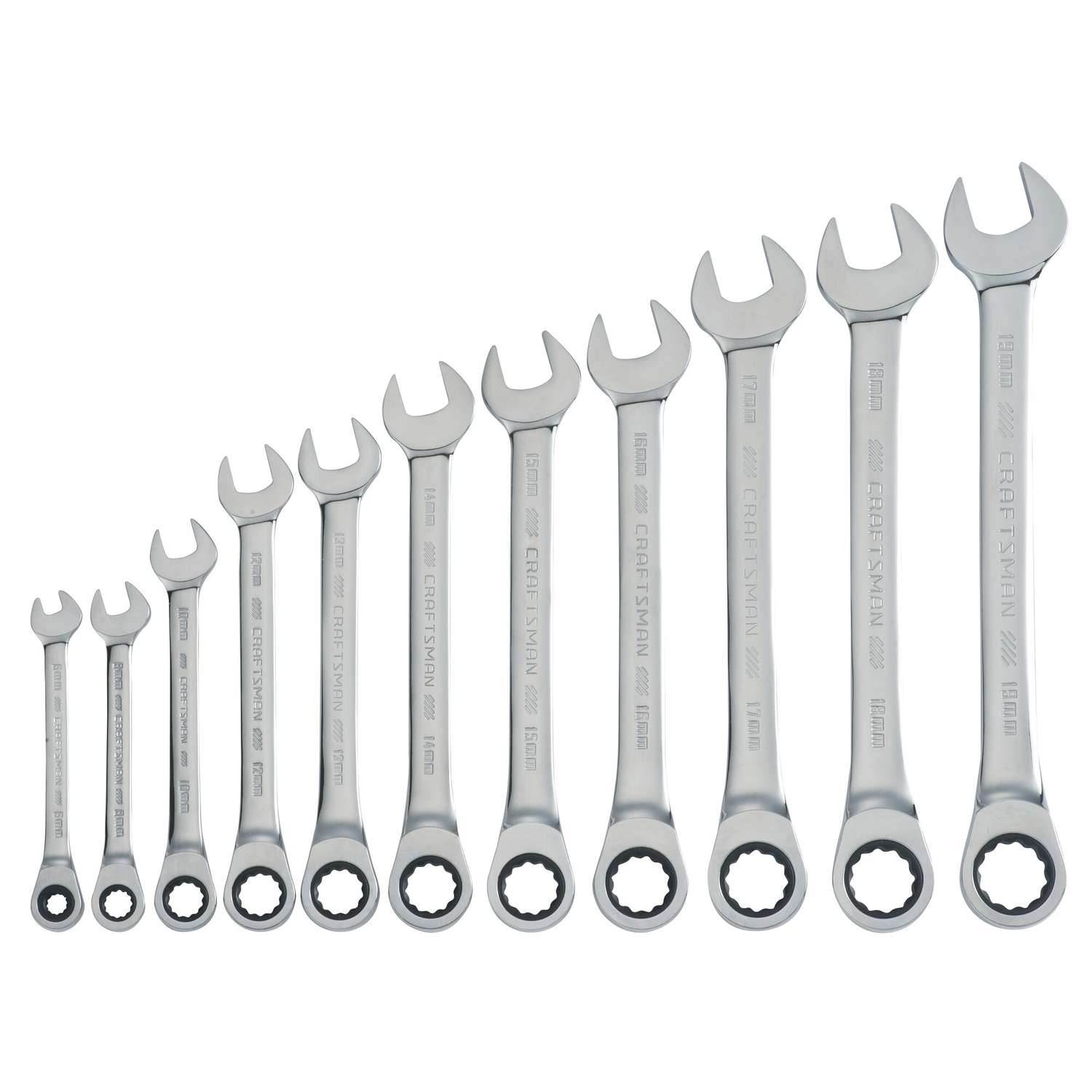 Craftsman 8pc METRIC Ratcheting Polished Wrenches MM 144P Hand Tools Set 