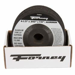 Forney 4-1/2 in. D X 7/8 in. Aluminum Oxide Cut-Off Wheel 20 pc