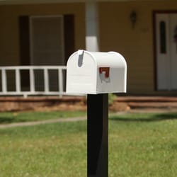 Architectural Mailboxes Elite Classic Galvanized Steel Post Mount White Mailbox