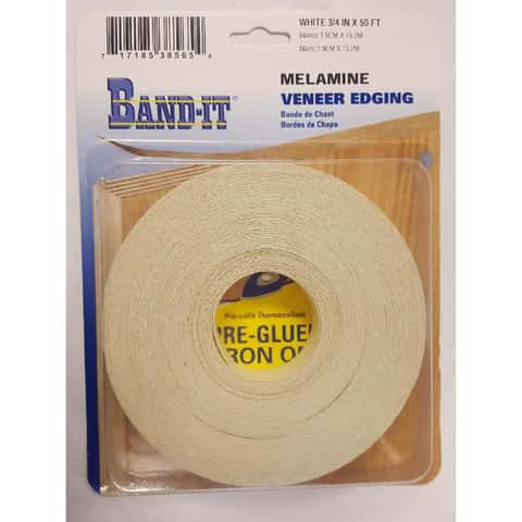 Band-It .030 in. T X 3/4 in. W X 50 ft. L White Melamine Veneer Edging Band-It .030 in. T X 3/4 in. W X 50 ft. L White Melamine Veneer Edging