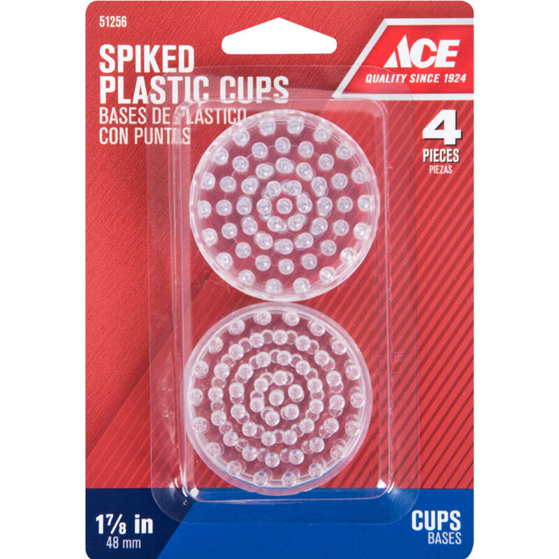Ace Plastic Spiked Caster Cup Clear Round 1 Pk Hardware - Patio Table Umbrella Hole Ring Ace Hardware