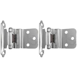 Laurey 1-1/2 in. W X 2-3/4 in. L Satin Chrome Silver Steel Self-Closing Hinge 2 pk