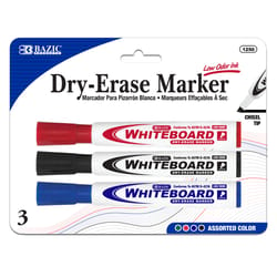 Bazic Products Low Odor Assorted Color Dry Erase Markers 3 pk
