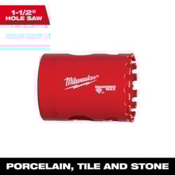 Milwaukee Diamond Max 1-1/2 in. Diamond Grit Glass/Porcelain/Tile/Stone 2-1/2 in. L Hole Saw