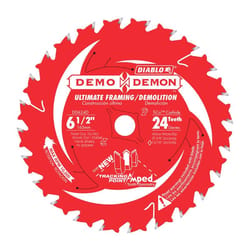 Diablo Demo Demon 6-1/2 in. D X 5/8 in. TiCo Hi-Density Carbide Framing Blade 24 teeth 1 pk