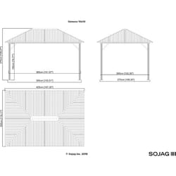 Sojag Genova Modern Gazebo 9 ft. H X 10 ft. W X 14 ft. L