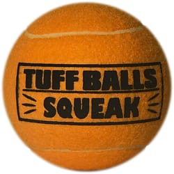 PetSport Tuff Ball Orange Rubber Squeak Mesh Ball Dog Toy 1 pk