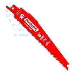 Diablo Demo Demon 6 in. Bi-Metal Nail-Embedded Wood Reciprocating Saw Blade 6/12 TPI 5 pk