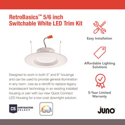 Juno Matte White 4.95 in. W Plastic LED Recessed Downlight 10.2 W