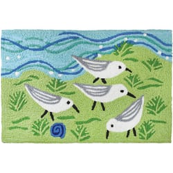 Jellybean 20 in. W X 30 in. L Multi-Color The Sandpiper Gang Polyester Accent Rug